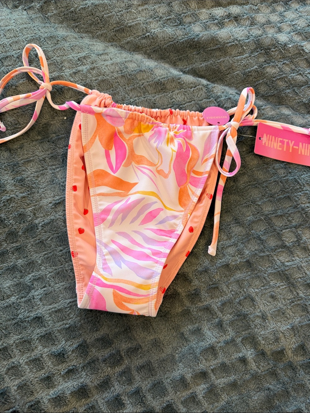 Ninety Pink & Orange Tropical Tie-Side Reversible Bottom